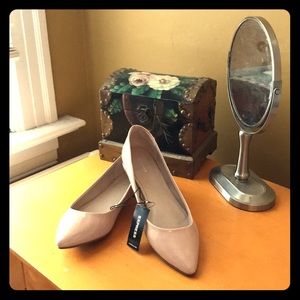 Express patent (minus the) leather cream flats